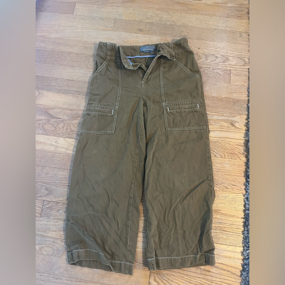 Anthropologie Porter Spicy Mustard Brown Wide Leg Crop Pants - Size US 06